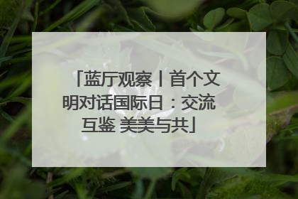 蓝厅观察丨首个文明对话国际日：交流互鉴 美美与共
