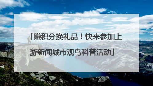 赚积分换礼品！快来参加上游新闻城市观鸟科普活动