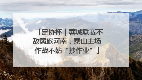 足协杯｜蓉城联赛不敌弱旅河南，泰山主场作战不妨“抄作业”