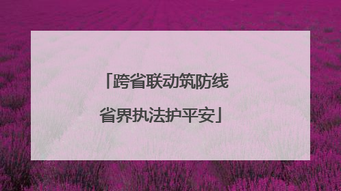 跨省联动筑防线 省界执法护平安