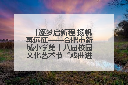 逐梦启新程 扬帆再远征——合肥市新城小学第十八届校园文化艺术节“戏曲进校园专场演出”