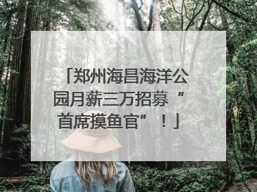 郑州海昌海洋公园月薪三万招募“首席摸鱼官”！