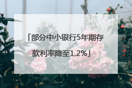部分中小银行5年期存款利率降至1.2%