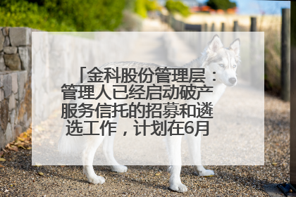 金科股份管理层：管理人已经启动破产服务信托的招募和遴选工作，计划在6月初召开评审会