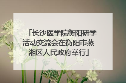 长沙医学院衡阳研学活动交流会在衡阳市蒸湘区人民政府举行