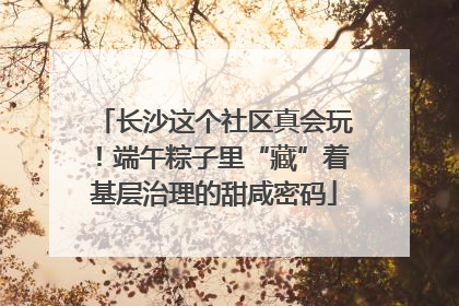 长沙这个社区真会玩！端午粽子里“藏”着基层治理的甜咸密码