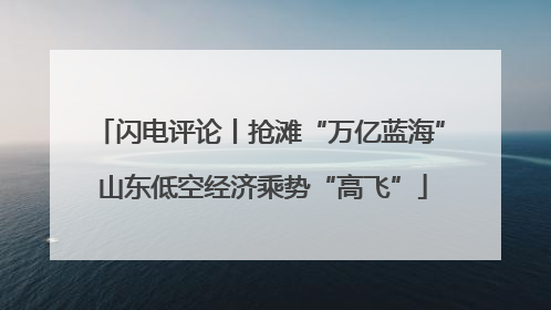 闪电评论丨抢滩“万亿蓝海” 山东低空经济乘势“高飞”