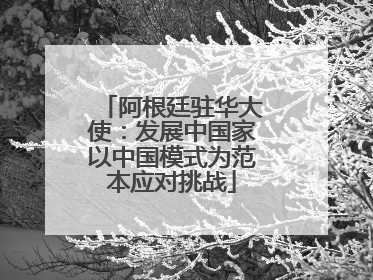 阿根廷驻华大使：发展中国家以中国模式为范本应对挑战