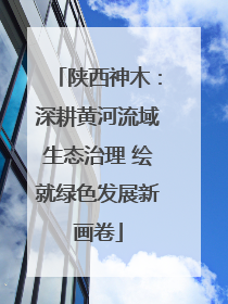 陕西神木：深耕黄河流域生态治理 绘就绿色发展新画卷
