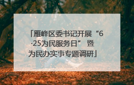 雁峰区委书记开展“6·25为民服务日” 暨为民办实事专题调研