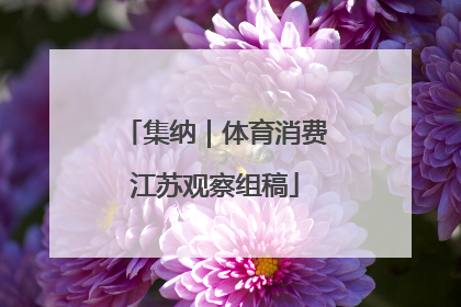集纳｜体育消费江苏观察组稿