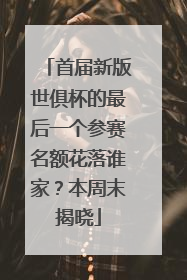 首届新版世俱杯的最后一个参赛名额花落谁家？本周末揭晓