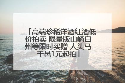 高端珍稀洋酒红酒低价拍卖 限量版山崎白州等限时买赠 人头马干邑1元起拍