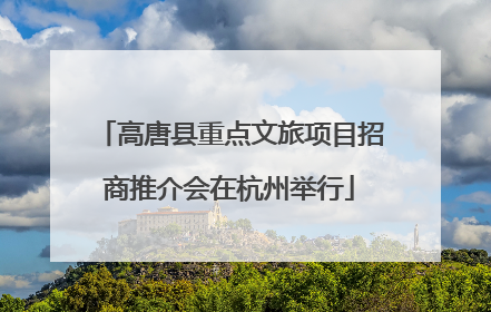 高唐县重点文旅项目招商推介会在杭州举行
