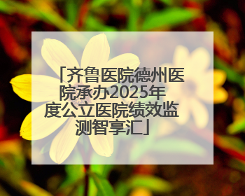 齐鲁医院德州医院承办2025年度公立医院绩效监测智享汇