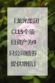 龙光集团以15个项目资产为9只公司债券提供增信