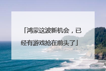 鸿蒙这波新机会，已经有游戏抢在前头了
