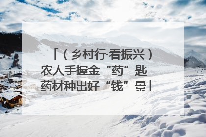 （乡村行·看振兴）农人手握金“药”匙 药材种出好“钱”景