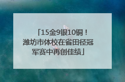 15金9银10铜！潍坊市体校在省田径冠军赛中再创佳绩