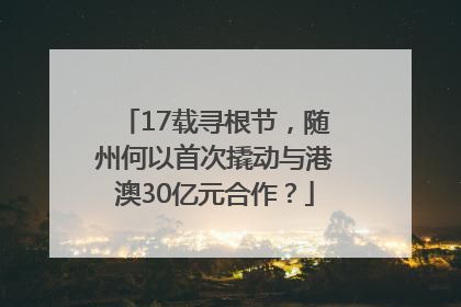 17载寻根节，随州何以首次撬动与港澳30亿元合作？
