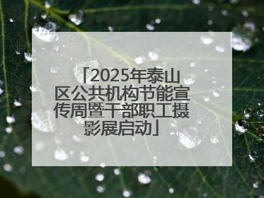 2025年泰山区公共机构节能宣传周暨干部职工摄影展启动