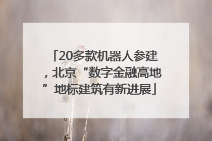 20多款机器人参建，北京“数字金融高地”地标建筑有新进展