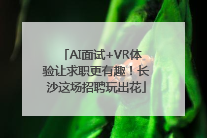 AI面试+VR体验让求职更有趣！长沙这场招聘玩出花