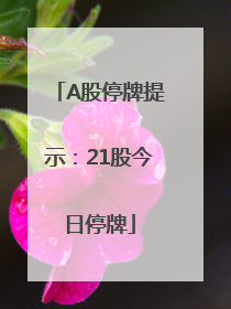 A股停牌提示：21股今日停牌
